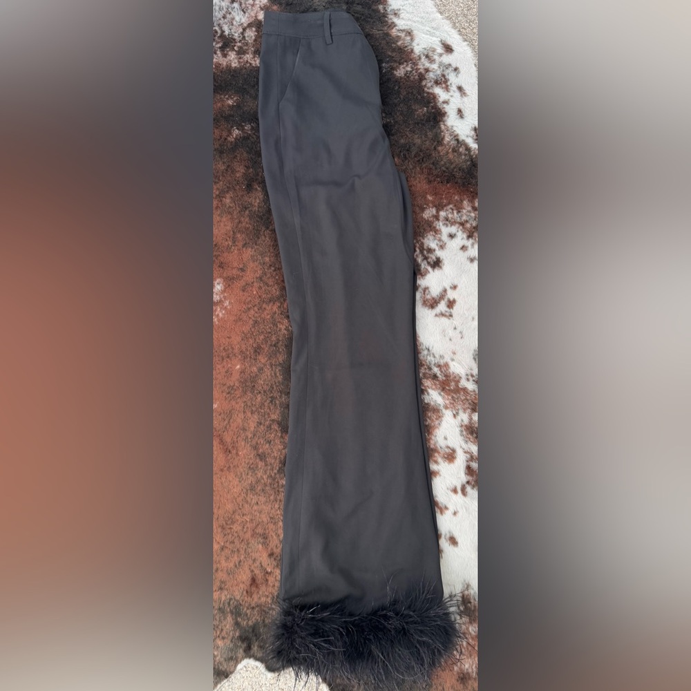 Black Flare Feathered Bottoms